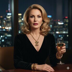 Vintage Jackie Collins Double Panther Necklace Gold Tone Enamel Green Rhinestone